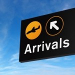 airport directional sign for arrivals