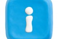 blue keyboard key with i