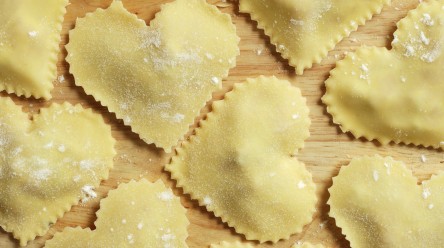 heart-shaped ravioli
