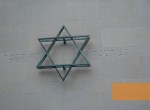exterior of centre de documentation juive contemporaine in paris close up on hebrew star