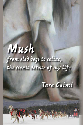 mush cover girl sitting dog sleds in background