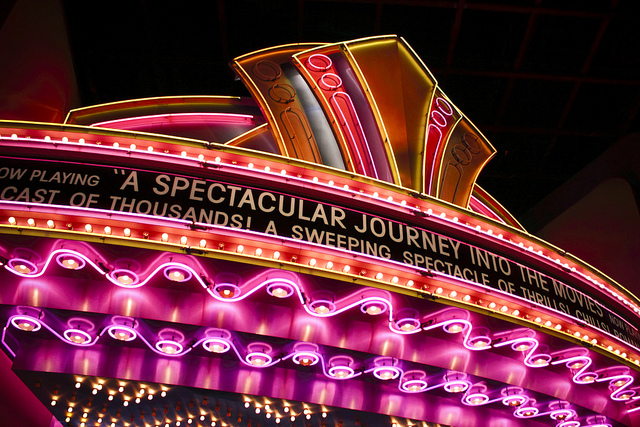 the great movie ride at disney sign in lights