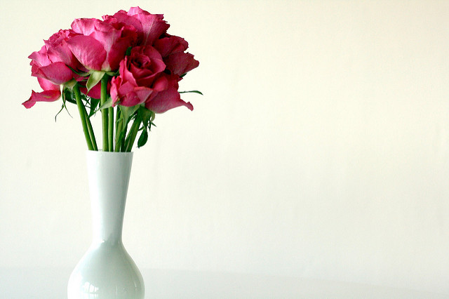 vase with roses