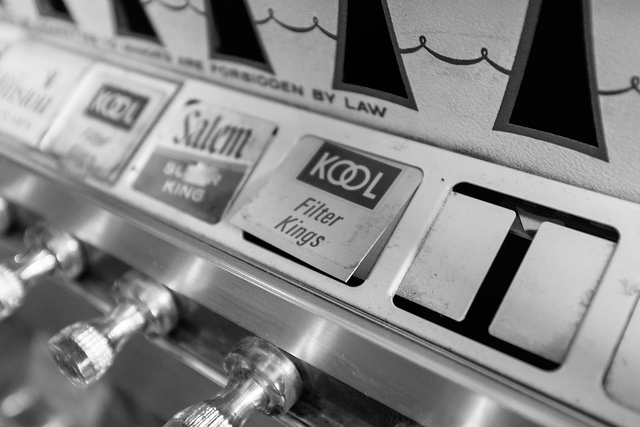 Kool Cigarette in machine
