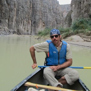 samuel chamberlain in boat in canyon