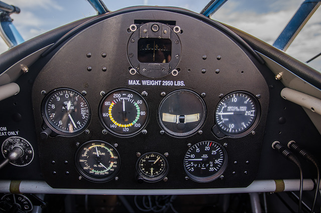 inside cockpit of small navy training plan 