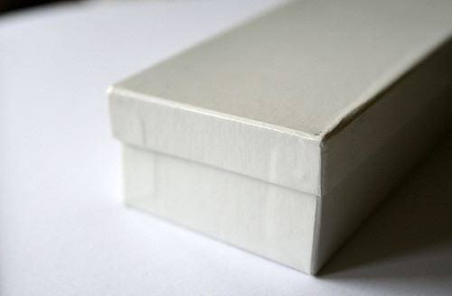 thin white box, like for jewelery