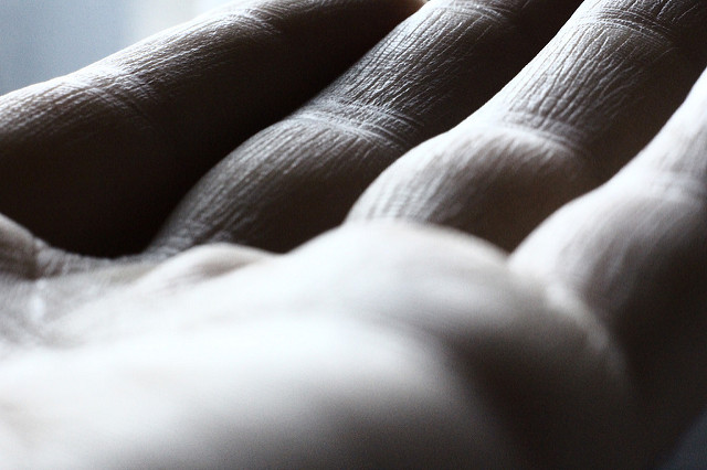 close up of the palm of a hand