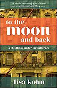 cover of to the moon and back image of brick city buildings with fire escapes