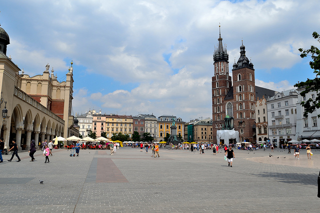 big open town square in polish city
