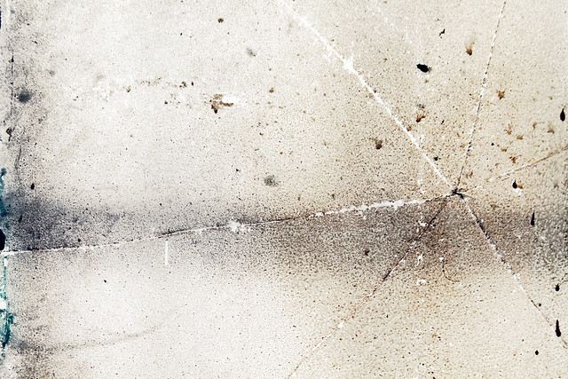 dirty window with small crack on right side