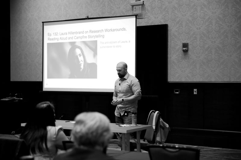 brendan o'meara at HippoCamp presenting