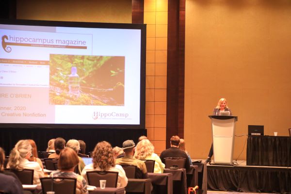 claire o'brien at podium