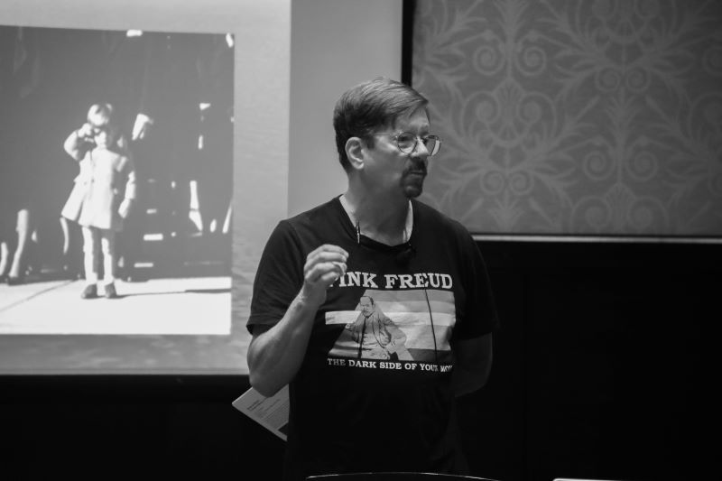 john teske presenting in front of room at HippoCamp