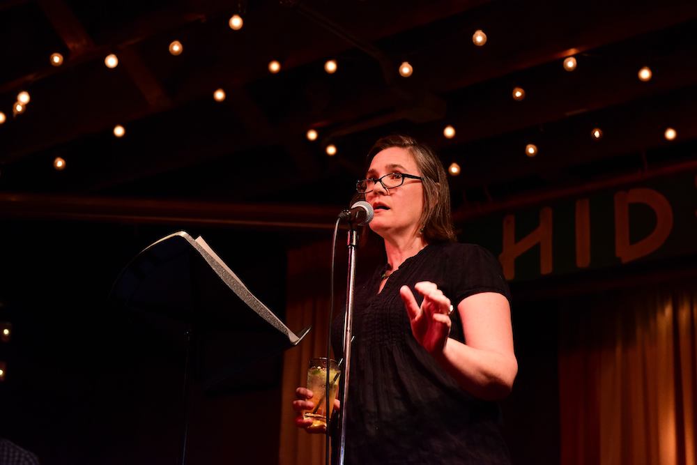 Amy Eaton performing at Write Club