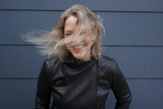 Author Megan Stielstra laughing