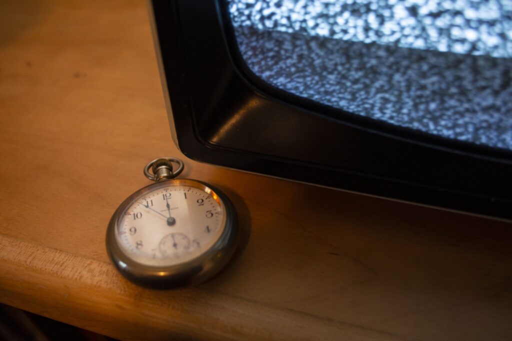 pocket watch on dresser
