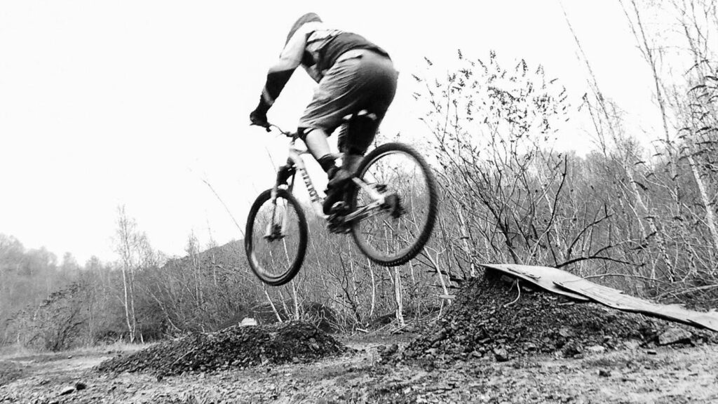 extreme sport biker doing a jump