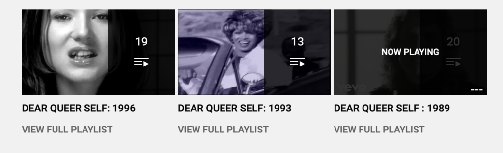 screen shot of playlist - album covers