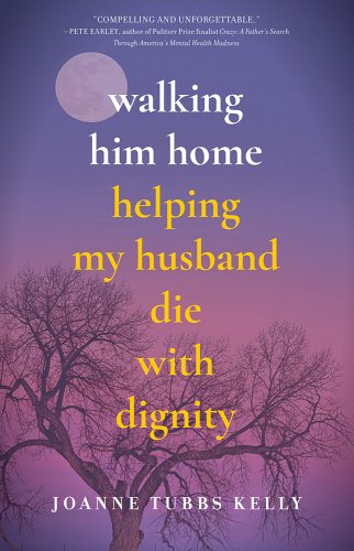 A purple background shows the title walking him home against silhouettes of trees