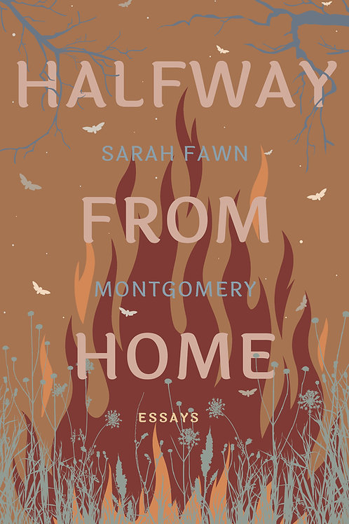 Halfway from Home Cover - abstract design of fire, grasses and roots