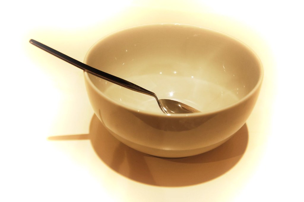 empty bowl with spoon in it