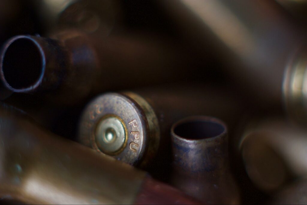close-up of a bullet