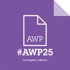 awp 2025 logo inside a dog-eared piece of paper