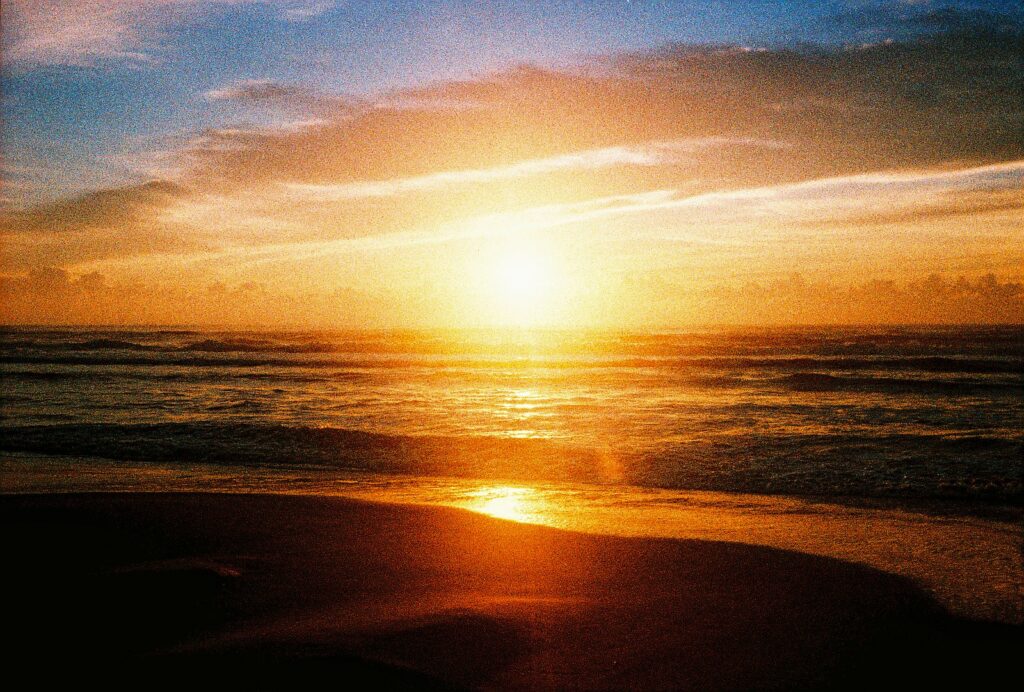 sunset over the ocean