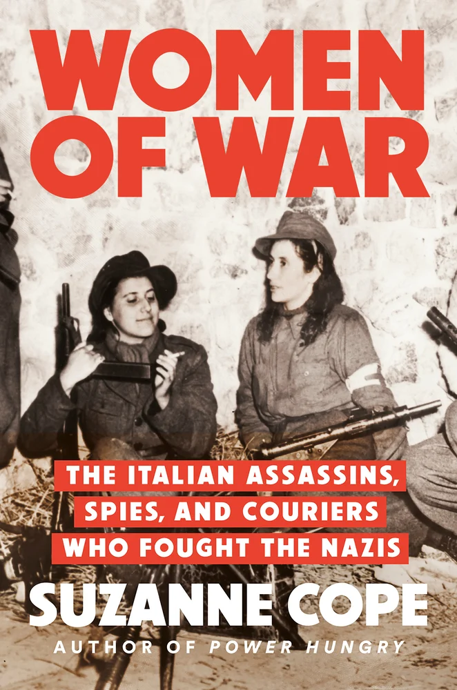 cover of women of war by suzanne cope - historic photo of two women in military garb