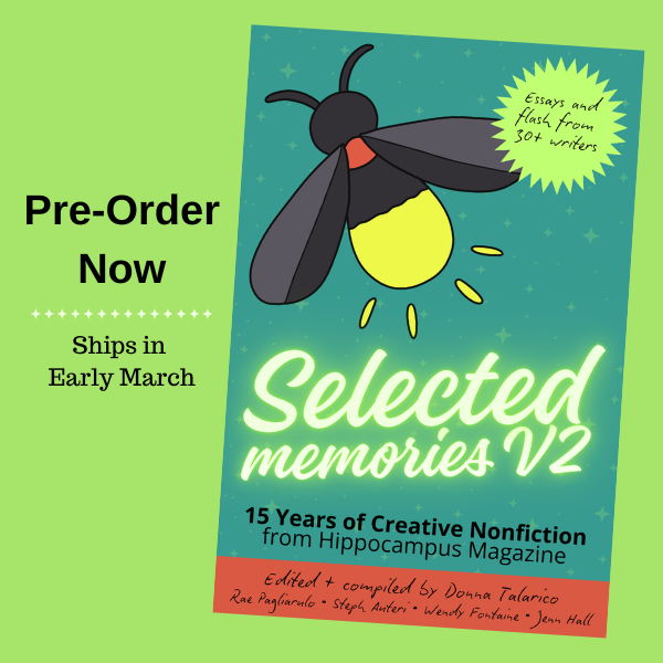 pre-order promo graphic with book cover, showing a firefly shining on the title, Selected Memories Vol. 2. 