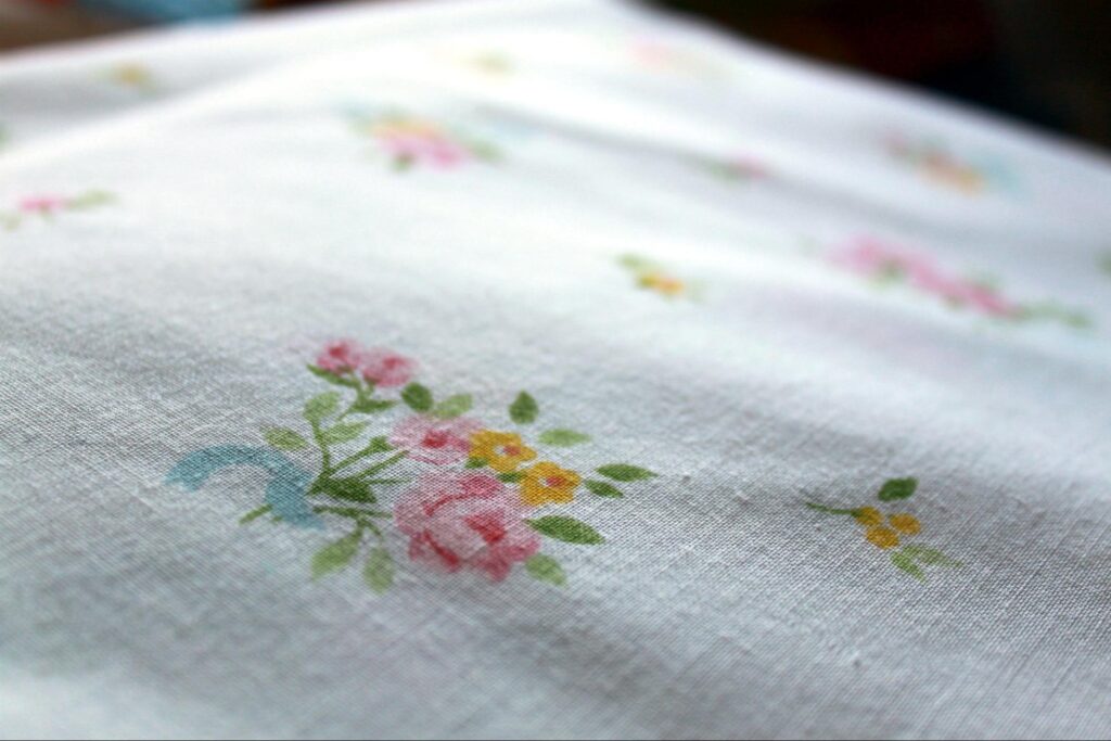 flowers on a white bedsheet
