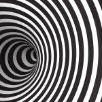 black and white tunnel optical illusion