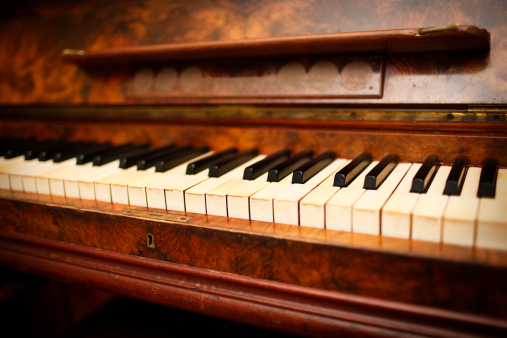 Antique piano close up
