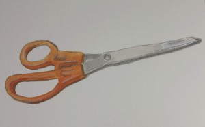 pencil drawing of scissors