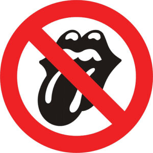Rolling stones tongue logo with no sign around it