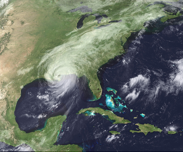 Satelite image of hurricane katrina