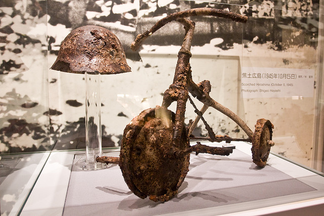 burned tricycle from hiroshima musseum