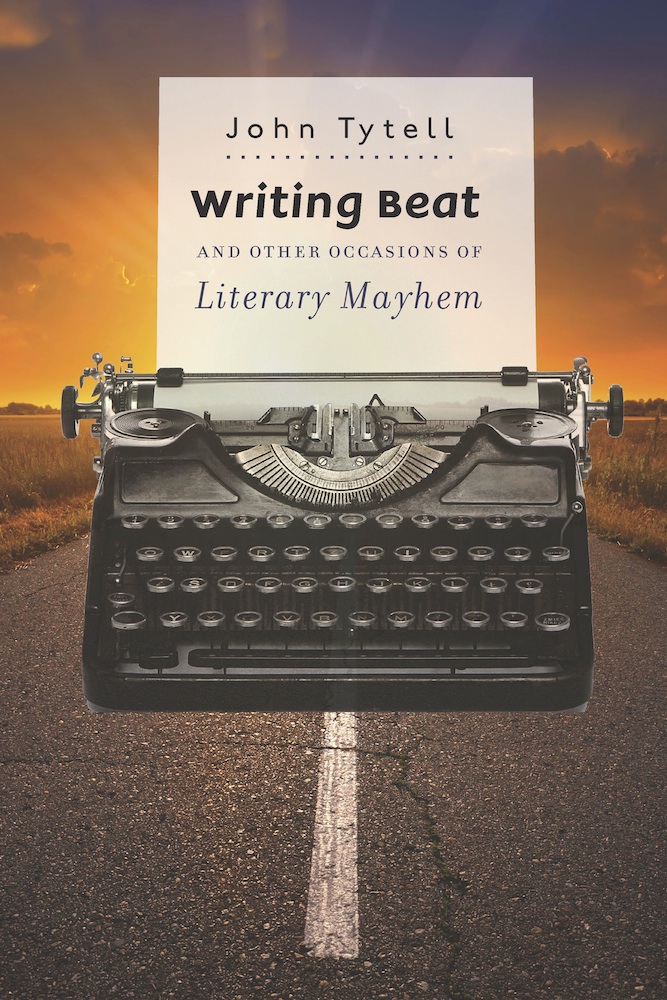 Writing beat cover typewriter on road