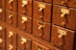 card catalog close-up shot