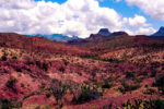 big bend national park in texas desert and big clouds