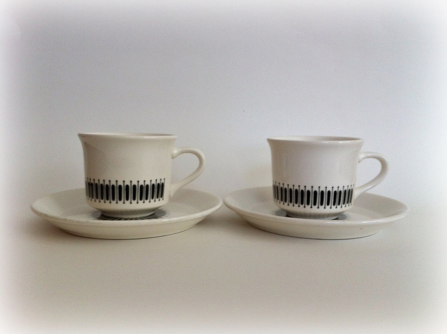 two small china mugs