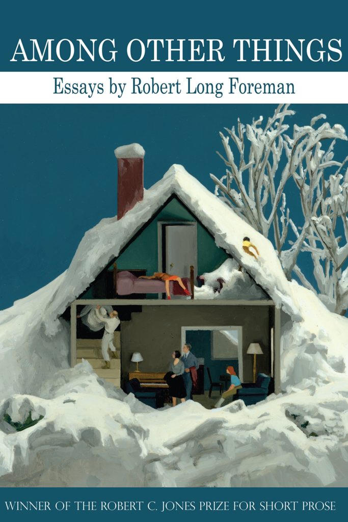 among other things cover house in winter scene - interior of home shown, like a dollhouse