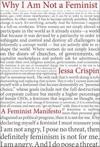 why I am not a feminist cover with background of lots of text, presumably parts of her book