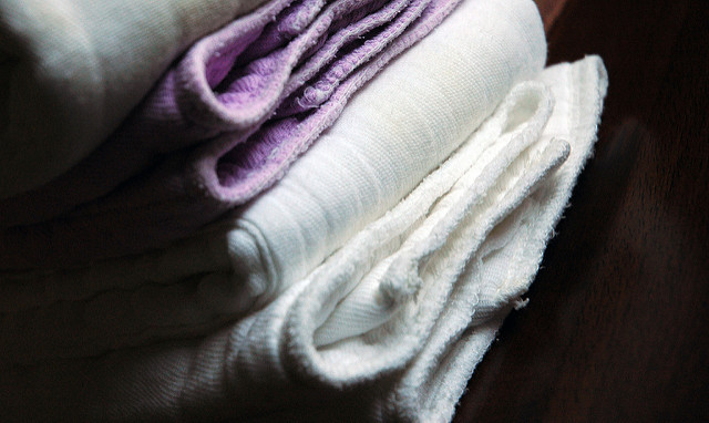 stack of cloth diapers