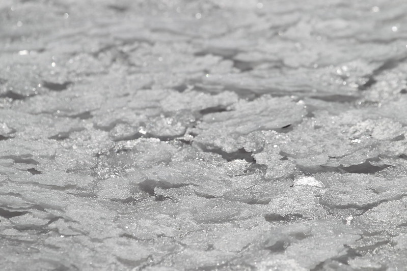 close up of salt flakes that look like ice