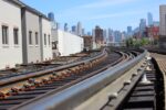 view of tracks on stretch of chicago's commuter rail