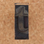 printing press letter block for lowercase t