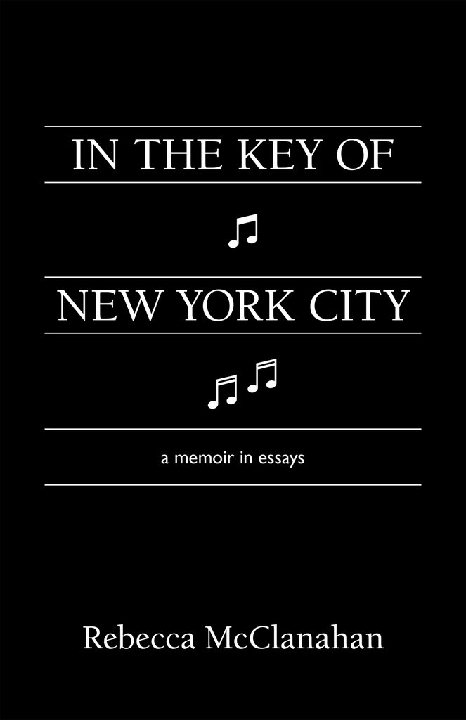 In the Key of New York City book cover: white words on black background, music notes.