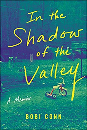 cover of in the shadow of the valley - grassy, wooded yard with empty trike